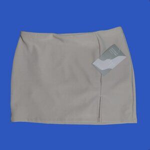 Sz.L*LovePoem*NWT*Beige Mini Skirt W/ Panties Attached